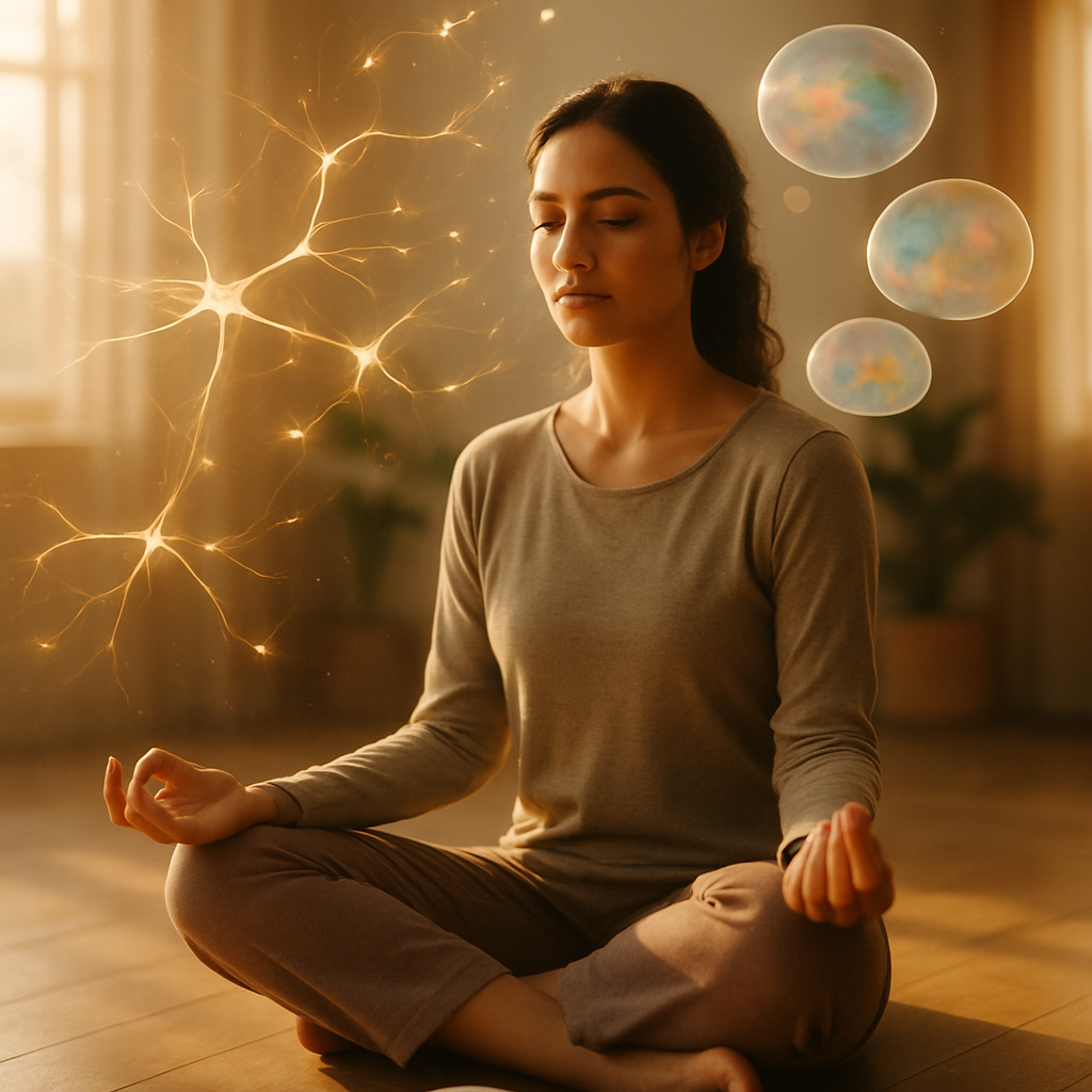 Brain with glowing neural connections symbolizing positive thinking